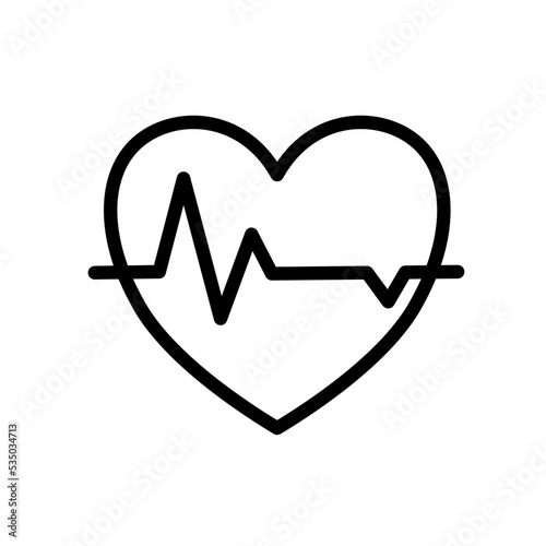 Ikona serca  z linią EKG