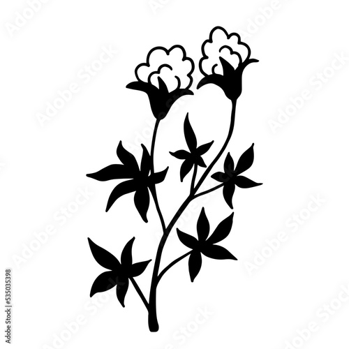 Simple botanical sketch of wild field plant meadow grass.Vector graphic.