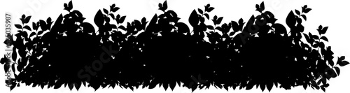 Set of ornamental black plant in the form of a hedge.Realistic garden shrub, seasonal bush, boxwood, tree crown bush foliage.For decorate of a park, a garden or a fence.