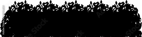 Set of ornamental black plant in the form of a hedge.Realistic garden shrub, seasonal bush, boxwood, tree crown bush foliage.For decorate of a park, a garden or a fence.