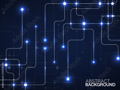 Abstract geometric background of engineering drawing. Technological wallpaper made with circles and lines. Geometric design