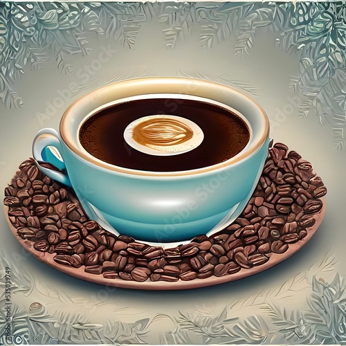 3D Illustration of Cup of Delicious morning Coffee  ritual