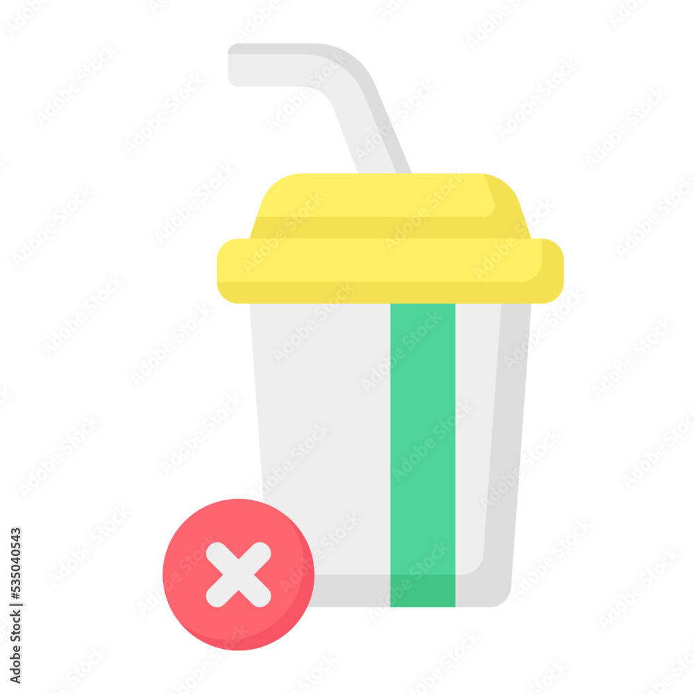 no soft drink flat icon