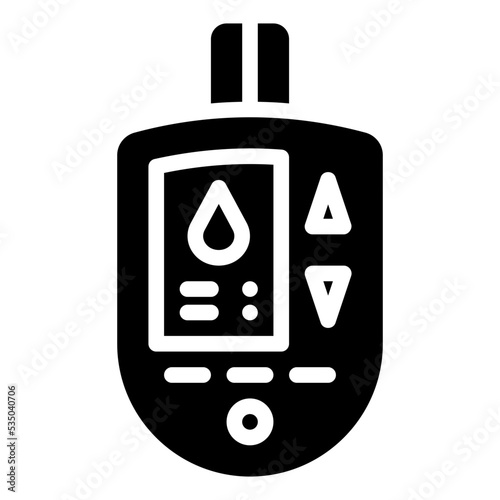 glucose meter glyph icon