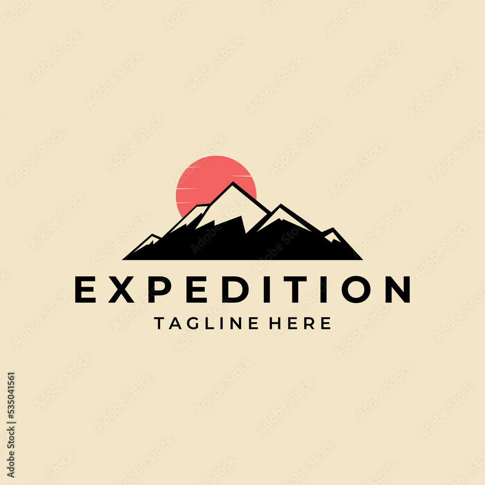 expedition Mountain logo vector design template illustration