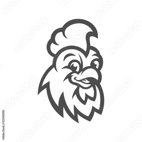 chicken rooster head mascot sport esport logo template