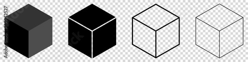Cube icons. Design for web and mobile app. Vector illustration isolated on transparent background
