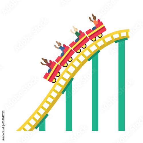 Roller Coaster drawing illustration emoji vector amusement park