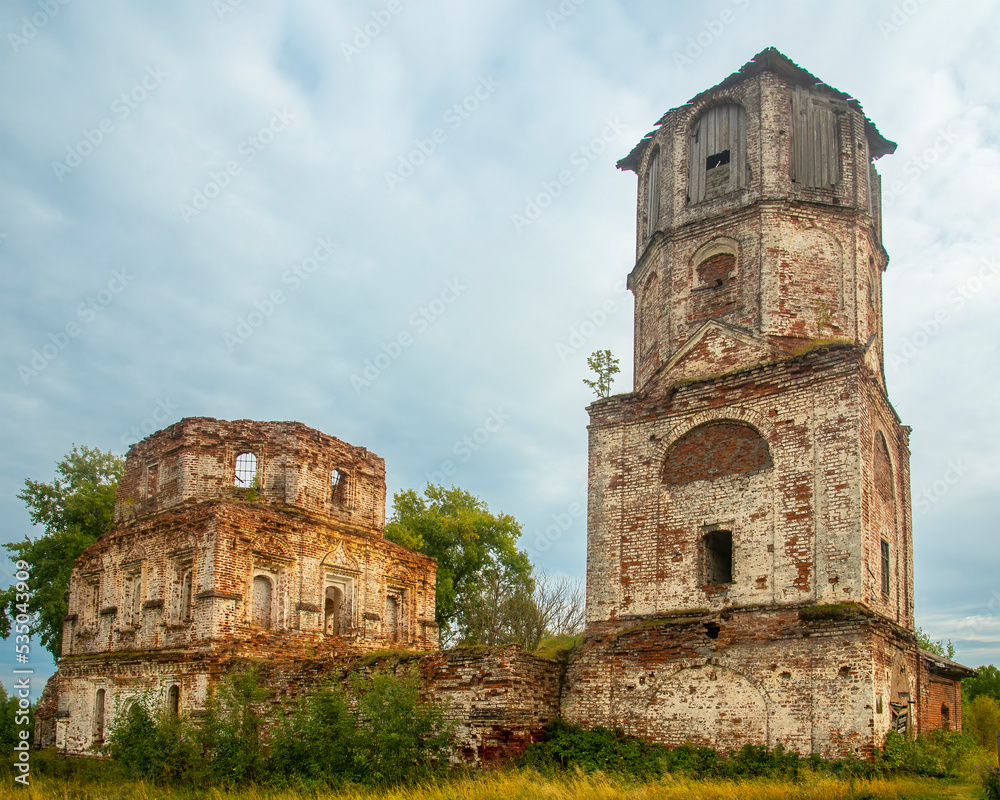 dilapidated cathedral of the Krasnogorsk monastery Arkhangelsk region Pinezhsky district krasnaya Gorka