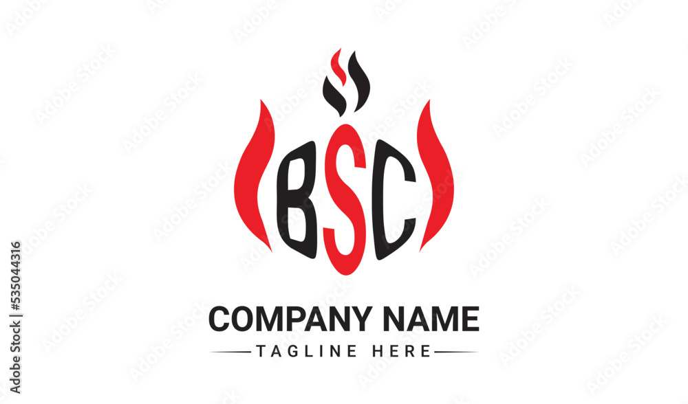 Creative polygon BSC three letter logo design