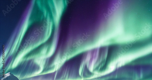 Northern Lights. Aurora borealis with starry in the night sky. Gaming RPG abstract background and texture, pattern. Game asset 