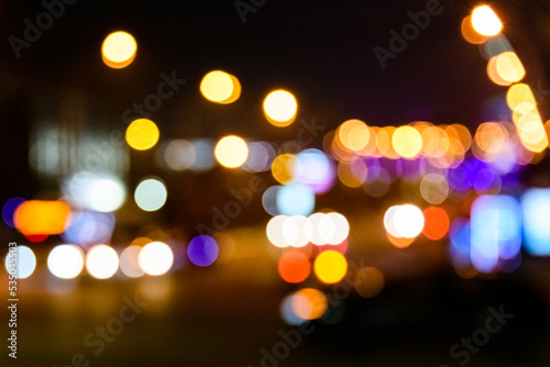 Defocused lights at night. Abstract bokeh background © ihorbondarenko