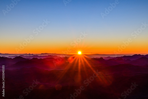 Sunrise at the mount Sinai. Sinai peninsula, Egypt © ihorbondarenko