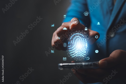 High technology security protection concept. Two-step verification, login, encrypted account identities to securely sign in or get a verification code. 