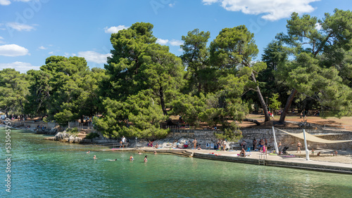 People enjoying their summer vacation in Porec  Croatia