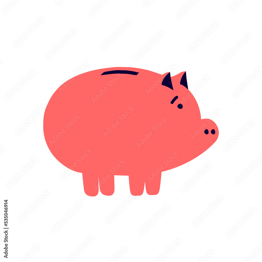 Pink piggy bank, isolated on white background Pink piggy bank, isolated on white background