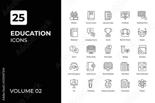 Education icons collection.
