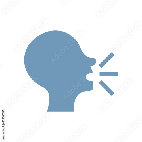 speaking head silhouette vector symbol