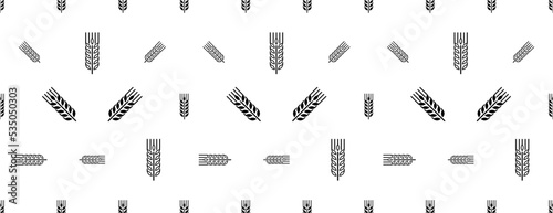 Wheat Ear Spica Icon Seamless Pattern Y_2202001