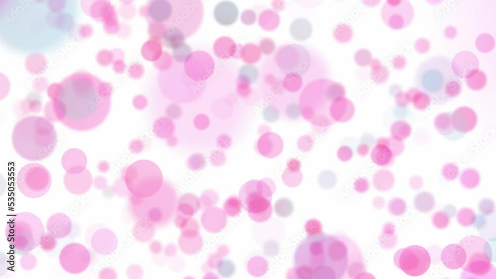 Blurred soft pink circles bokeh slow motion loop animation on white background. Blurred soft pink circles bokeh slow motion loop animation on white background.