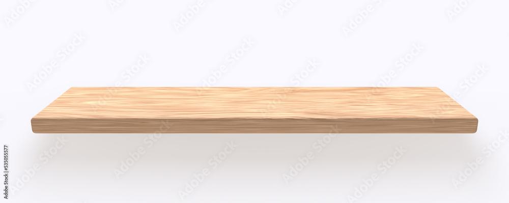 Wooden shelf, furniture panel or surface of desk. Realistic mockup of brown timber plank isolated on white background. Wood tabletop sheet of natural material, interior design element Wooden shelf, furniture panel or surface of desk. Realistic mockup of brown timber plank isolated on white background. Wood tabletop sheet of natural material, interior design element