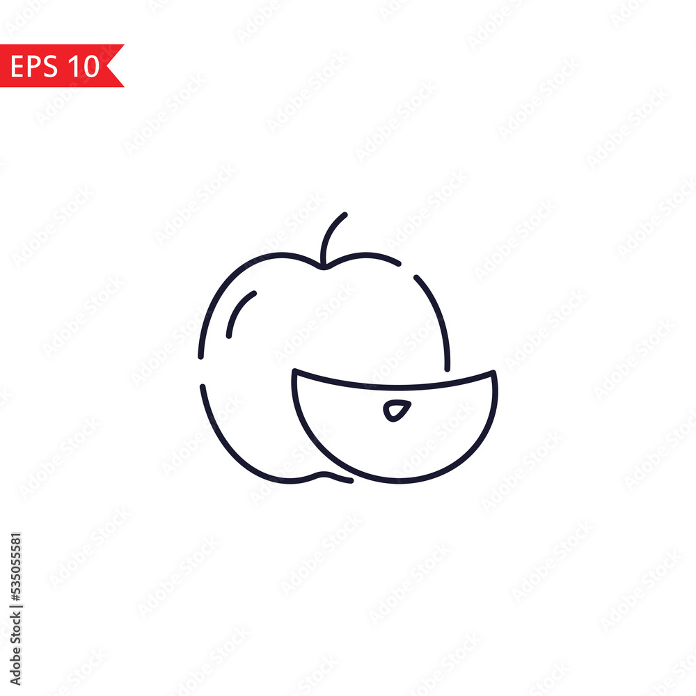 Apple line icon isolated sign symbol Vector Apple line icon isolated sign symbol Vector
