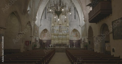 Iglesia Interior drone Alcudia 50fps (Formato D-log para edición y corrección de color profesional) photo