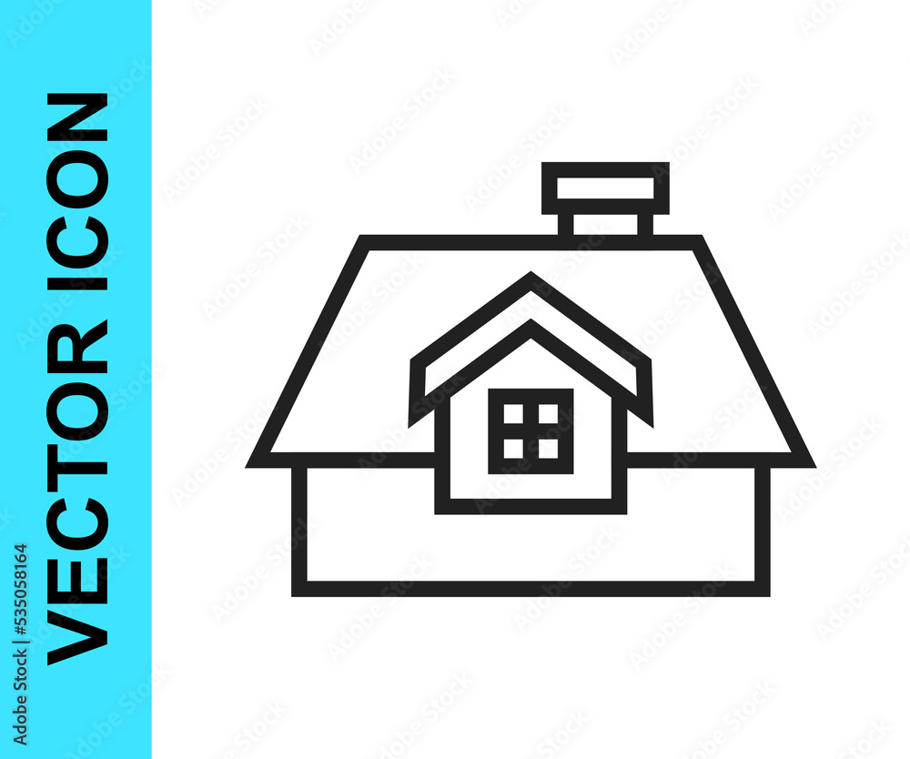 Black line House icon isolated on white background. Home symbol. Vector Black line House icon isolated on white background. Home symbol. Vector