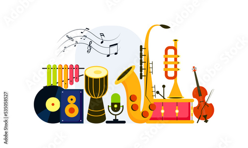 a set of musical instruments