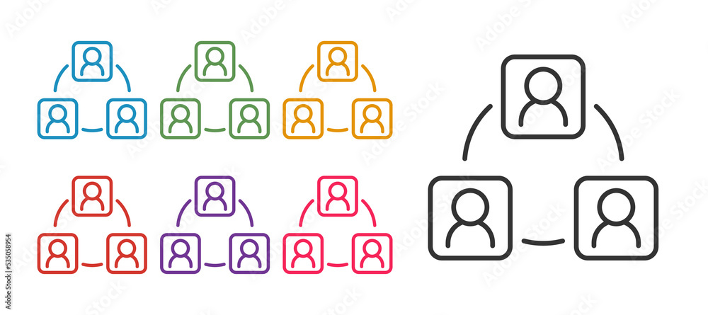 Set line Meeting icon isolated on white background. Business team meeting, discussion concept, analysis, content strategy. Presentation conference. Set icons colorful. Vector Set line Meeting icon isolated on white background. Business team meeting, discussion concept, analysis, content strategy. Presentation conference. Set icons colorful. Vector