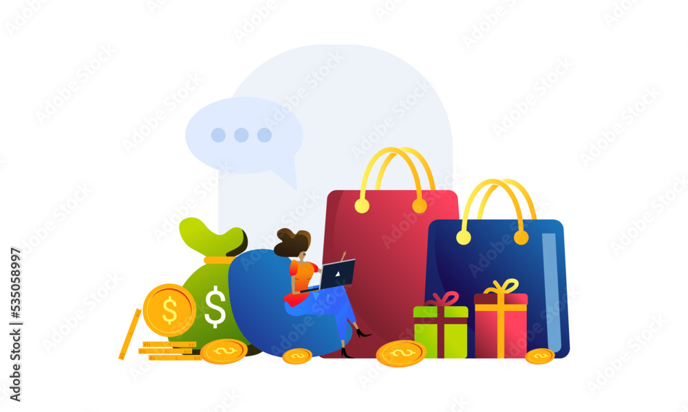 Obraz premium online shopping activities
