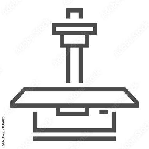 X ray, pixel perfect, editable stroke, up scalable square line vector icon.