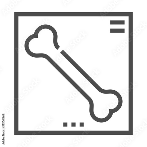 X ray, pixel perfect, editable stroke, up scalable square line vector icon.