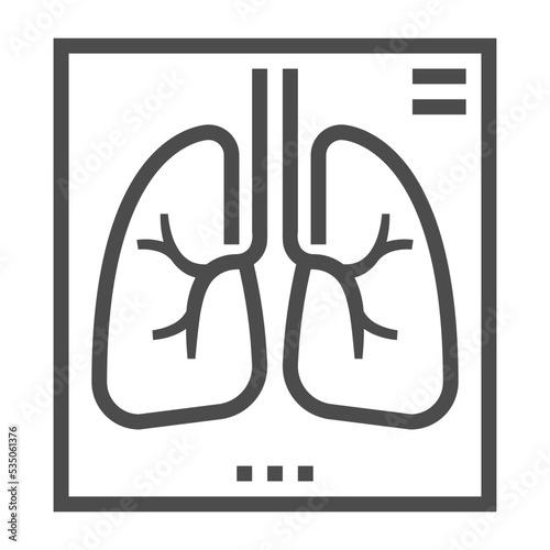 Lung scan, pixel perfect, editable stroke, up scalable square line vector icon. photo