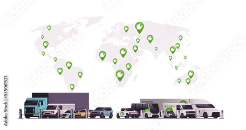 battery vehicles at recharging power station charger electric cars chargers network EV management zero emission transport