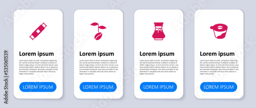 Set Pour over coffee maker, Coffee beans and Sugar stick packets. Business infographic template. Vector