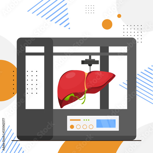 liver model prints on 3d bio printer medical printing of human transplantation organ biological engineering bioprinting