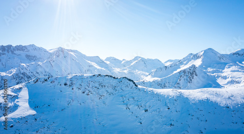 Peaks mountain Pirin covered in snow in Winter sunny day. Bansko, Bulgaria © Alexey Oblov