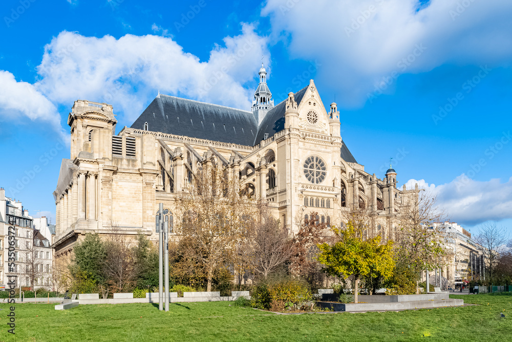 Fototapeta premium Paris, the Saint-Eustache church, new the Halles, in the historic center 