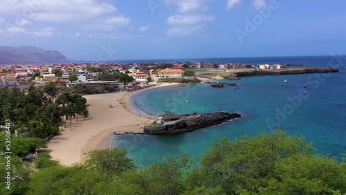 Wallpaper Mural Aerial view of Tarrafal beach in Santiago island in Cape Verde - Cabo Verde Torontodigital.ca
