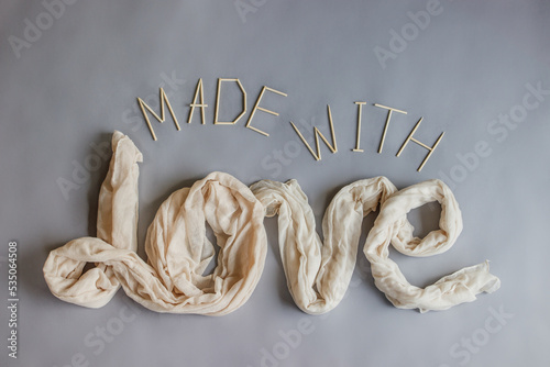 Word made with love. Digital photography backdrop for newborn and baby.