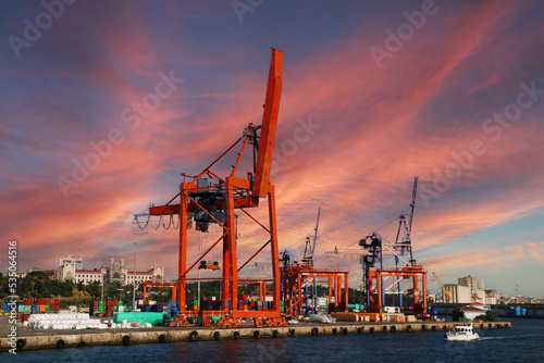 ship container crane located in istanbul kadikoy