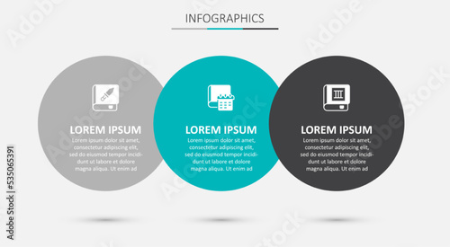 Set Daily paper notepad, Book about weapon and . Business infographic template. Vector