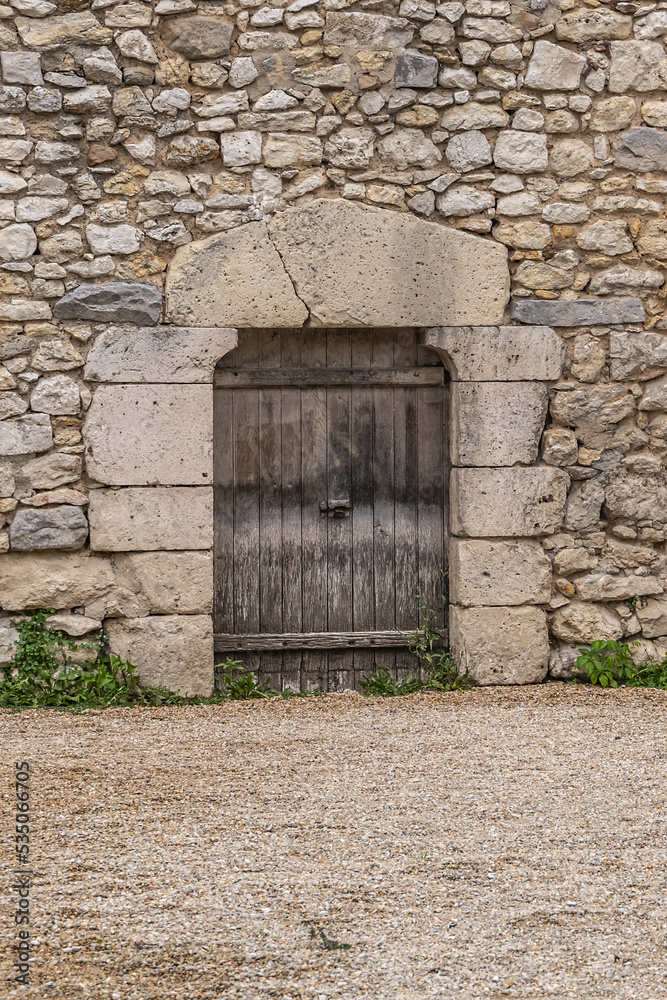 Fototapeta premium Castle Nemours built in 12th century, consists of a fortress surrounded by four corner towers and a high watchtower. Nemours, Seine-et-Marne, Ile-de-France, France.