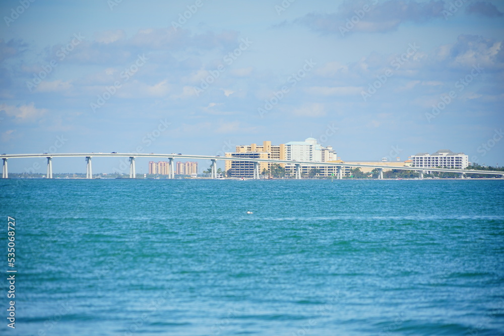 Sanibel island, FL USA -01 30 2019: A bridge connecting Sanibel island and Fort Myers in Florida, USA