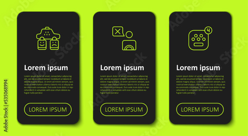 Set line Taxi service rating, driver and mobile app. Business infographic template. Vector