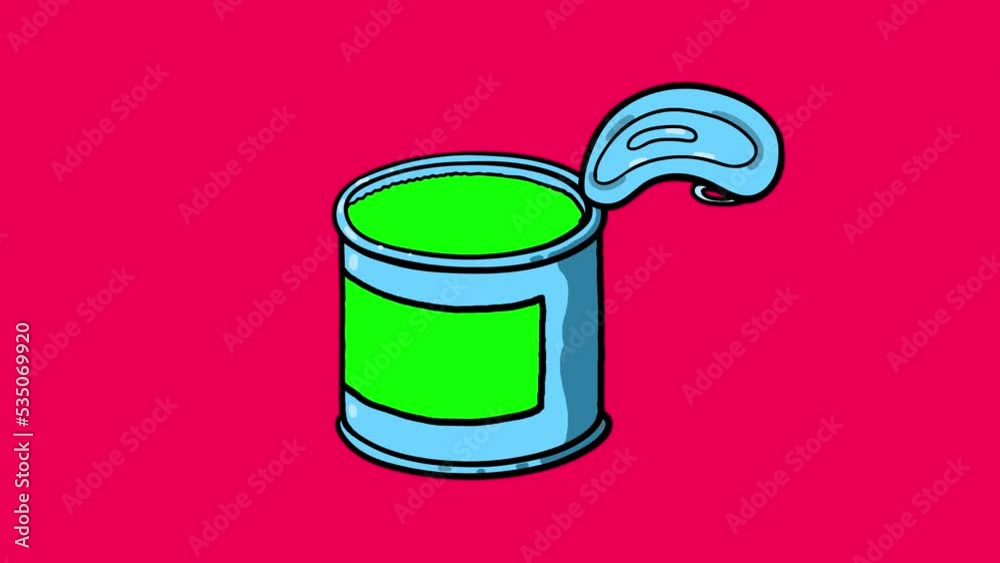 Tin Animation Tin flat middle size opening cartoon preset animation for customizing ...