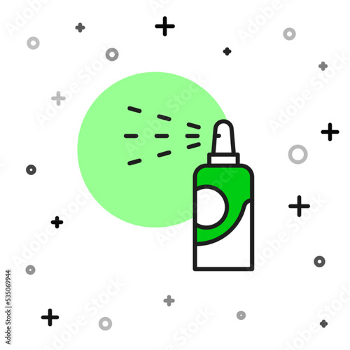 Filled outline Spray can for hairspray, deodorant, antiperspirant icon isolated on white background. Vector