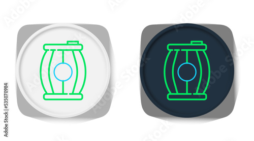 Line Gun powder barrel icon isolated on white background. TNT dynamite wooden old barrel. Colorful outline concept. Vector