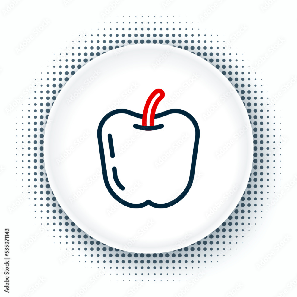 Line Apple icon isolated on white background. Fruit with leaf symbol. Colorful outline concept. Vector Line Apple icon isolated on white background. Fruit with leaf symbol. Colorful outline concept. Vector